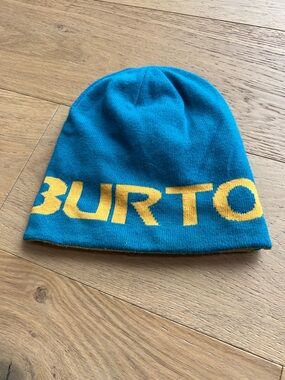Burton Blue Beanie with Yellow Logo